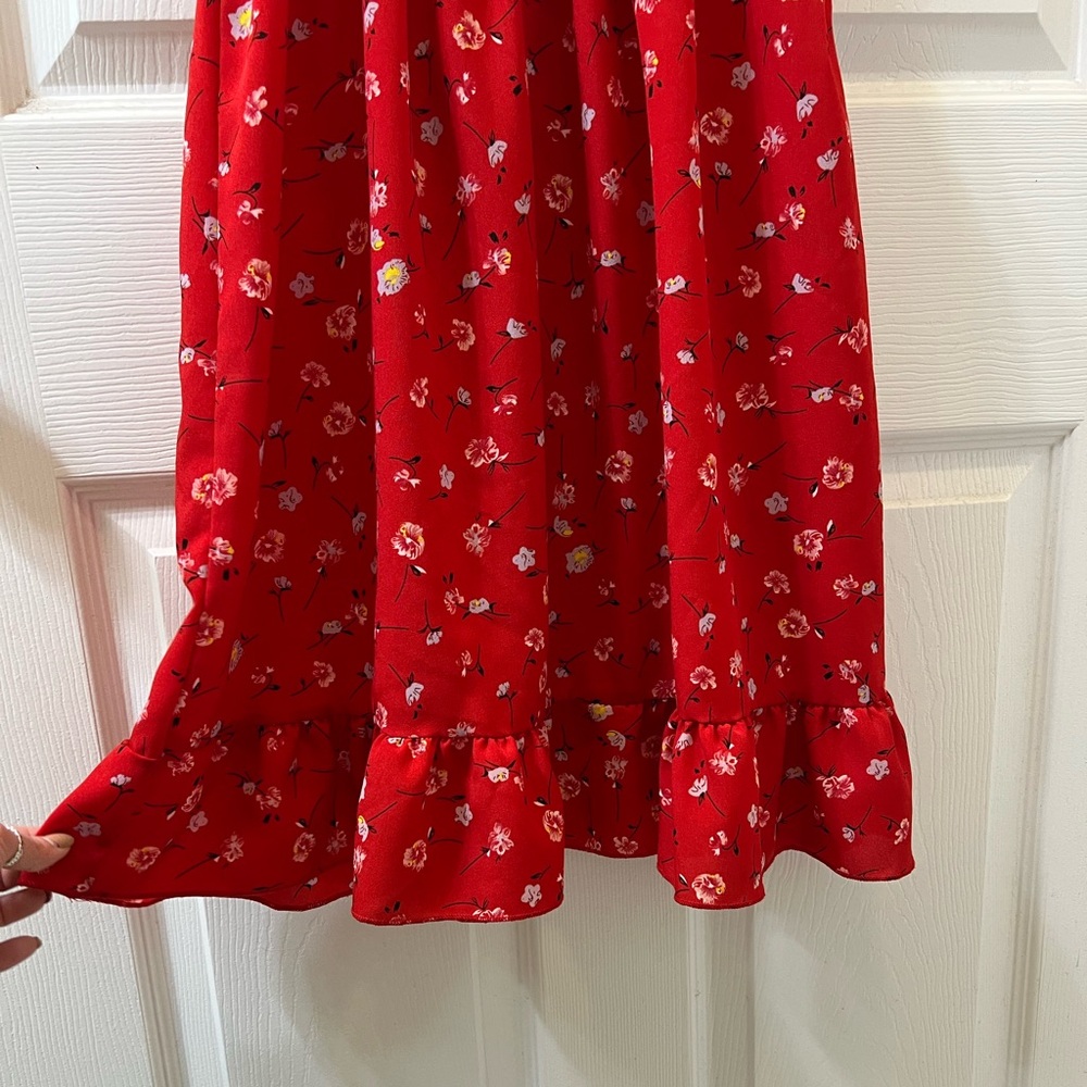 NWOT Red Ruffled Mini Sundress - Picture 11 of 14
